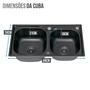 Kit Cuba Dupla Preta C/ Torneira Gourmet Rose Gold Preta - Kparts Importadora Imagem de Kit Cuba Dupla Preta C/ Torneira Gourmet Rose Gold Preta