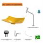 Imagem de Kit Cuba F44 com Torneira Link 1062 Metal e Válvula Click 1''B + Sifão Pvc e Flexível Compace