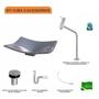 Imagem de Kit Cuba F44 com Torneira Link 1062 Metal e Válvula Click 1''B + Sifão Pvc e Flexível Compace