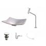 Imagem de Kit Cuba F44 com Torneira Link 1062 Metal e Válvula Click 1 Pol. e Sifão PVC e Flexivel