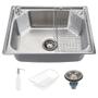 Imagem de Kit Cuba Inox 304 Cozinha Gourmet Luxo 57x43cm C/ Válvula