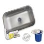 Imagem de Kit Cuba Inox 304 Escovada Tecnocuba N1 46x30x17 C/ Lixeira