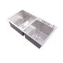 Imagem de Kit Cuba Inox Quadra Dupla 78 X 43 Cm Com Válvula Acessórios