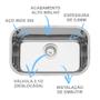 Imagem de Kit Cuba Inox Tramontina N1 47x30x17 Alto Brilho Com Dosador