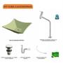 Imagem de Kit Cuba L30 com Torneira Link 1062 Metal e Válvula Click 1 1/2" + Sifão PVC e Flexível Compace