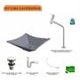 Imagem de Kit Cuba L34 com Torneira Link 1062 Metal e Válvula Click 1 1/2" + Sifão PVC e Flexível Compace