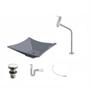 Imagem de Kit Cuba L34 com Torneira Link 1062 Metal e Válvula Click 1 1/2" + Sifão PVC e Flexível Compace