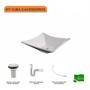 Imagem de Kit Cuba L34 com Válvula 1" + Sifão PVC e Flexível Compace