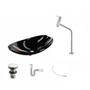 Imagem de Kit Cuba L45 com Torneira Link 1062 Metal e Válvula Click 1 1/2" + Sifão PVC e Flexível