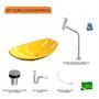 Imagem de Kit Cuba L45 com Torneira Link 1062 Metal e Válvula Click 1"B + Sifão PVC e Flexível