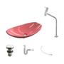 Imagem de Kit Cuba L45 Torneira Link 1062 Metal Válvula Click 1 Polegada G Sifão Pvc Flexível Compace