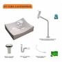 Imagem de Kit Cuba ML44 com Torneira Link 1062 Metal e Válvula 1 Pol. com Sifão PVC e Flexível Compace