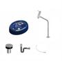 Imagem de Kit Cuba OV39 C/Torneira Link 1062 Metal e Válvula Click 1 Polegada B e Sifão Cromado e Flexível Com