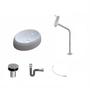 Imagem de Kit Cuba OV39 C/Torneira Link 1062 Metal e Válvula Click 1 Polegada B e Sifão Cromado e Flexível Com