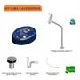 Imagem de Kit Cuba OV39 C/Torneira Link 1062 Metal e Válvula Click 1 Polegada B e Sifão Pvc e Flexível Compace