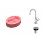 Imagem de Kit Cuba OV43 com Torneira 1198 Metal e Válvula Click 1 Polegada B Compace