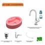 Imagem de Kit Cuba OV43 com Torneira 1198 Metal e Válvula Click 1 Polegada G e Sifão Pvc e Flexível Compace