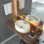 Imagem de Kit Cuba Ov43 com Torneira Luxo 1195 Metal e Válvula Click 1 Polegada G e Sifão Cromado e Flexível C