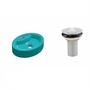 Imagem de Kit Cuba OV43 com Válvula Metal 1 Polegada Compace Azul Turquesa