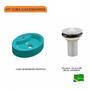 Imagem de Kit Cuba OV43 com Válvula Metal 1 Polegada Compace Azul Turquesa