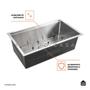 Imagem de Kit Cuba para Cozinha com Acessórios Jarauara e Torneira Misturador Extensível Duplo Comando Içá - Prata
