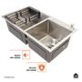 Imagem de Kit Cuba para Cozinha com Tábua de Corte Awá e Torneira Misturador Monocomando Extensível Gurupi - Prata