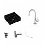 Imagem de Kit Cuba Q32 com Torneira 1198 Metal e Válvula Click 1 1/2" + Sifão Cromado e Flexível Compace