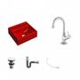 Imagem de Kit Cuba Q32 com Torneira 1198 Metal e Válvula Click 1 1/2" + Sifão Cromado e Flexível Compace