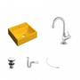 Imagem de Kit Cuba Q32 com Torneira 1198 Metal e Válvula Click 1 1/2" + Sifão PVC e Flexível Compace
