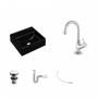Imagem de Kit Cuba Q32 com Torneira 1198 Metal e Válvula Click 1 1/2'' + Sifão Pvc e Flexível Compace