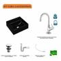 Imagem de Kit Cuba Q32 com Torneira 1198 Metal e Válvula Click 1 1/2'' + Sifão Pvc e Flexível Compace