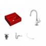 Imagem de Kit Cuba Q32 com Torneira 1198 Metal e Válvula Click 1 1/2'' + Sifão Pvc e Flexível Compace