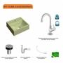 Imagem de Kit Cuba Q32 com Torneira 1198 Metal e Válvula Click 1"B + Sifão PVC e Flexível Compace
