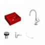 Imagem de Kit Cuba Q32 com Torneira 1198 Metal e Válvula Click 1"B + Sifão PVC e Flexível Compace