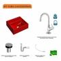 Imagem de Kit Cuba Q32 com Torneira 1198 Metal e Válvula Click 1"B + Sifão PVC e Flexível Compace