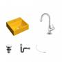 Imagem de Kit Cuba Q32 com Torneira 1198 Metal e Válvula Click 1"G + Sifão Cromado e Flexível Compace