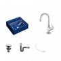 Imagem de Kit Cuba Q32 com Torneira 1198 Metal e Válvula Click 1"G + Sifão Cromado e Flexível Compace