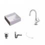 Imagem de Kit Cuba Q32 com Torneira 1198 Metal e Válvula Click 1"G + Sifão Cromado e Flexível Compace