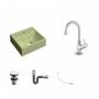 Imagem de Kit Cuba Q32 com Torneira 1198 Metal e Válvula Click 1"G + Sifão Cromado e Flexível Compace