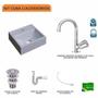 Imagem de Kit Cuba Q32 com Torneira C50 e Válvula ABS, Sifão PVC e Flexível Compace