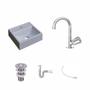 Imagem de Kit Cuba Q32 com Torneira C50 e Válvula ABS, Sifão PVC e Flexível Compace