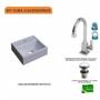 Imagem de Kit Cuba Q32 com Torneira Luxo 1195 e Válvula Click 1 Pol. 1/2