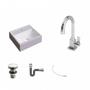 Imagem de Kit Cuba Q32 com Torneira Luxo 1195 Metal e Válvula Click 1 Pol. 1/2 e Sifão Cromado e Flexivel