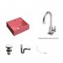 Imagem de Kit Cuba Q32 com Torneira Luxo 1195 Metal e Válvula Click 1 Pol. 1/2 e Sifão Cromado e Flexivel