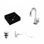 Imagem de Kit Cuba Q32 com Torneira Luxo 1195 Metal e Válvula Click 1 Pol. e Sifão PVC e Flexivel