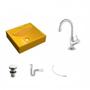 Imagem de Kit Cuba Q39 com Torneira 1198 Metal e Válvula Click 1 1/2" Sifão PVC e Flexível Compace
