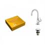 Imagem de Kit Cuba Q39 com Torneira 1198 Metal e Válvula Click 1 Pol. 1/2