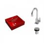 Imagem de Kit Cuba Q39 com Torneira Luxo 1195 e Válvula Click 1"B Pol. Compace