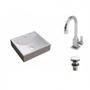 Imagem de Kit Cuba Q39 com Torneira Luxo 1195 e Válvula Click 1"B Pol. Compace