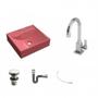 Imagem de Kit Cuba Q39 com Torneira Luxo 1195 Metal e Válvula Click 1 1/2 e Sifão Cromado e Flexível Compace